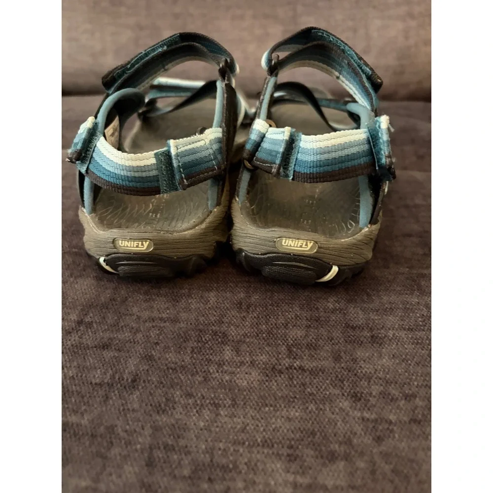 Merrell Sea Pine J37808 Blue Striped Athletic Hiking Sandals Vibram Women 5 Kids